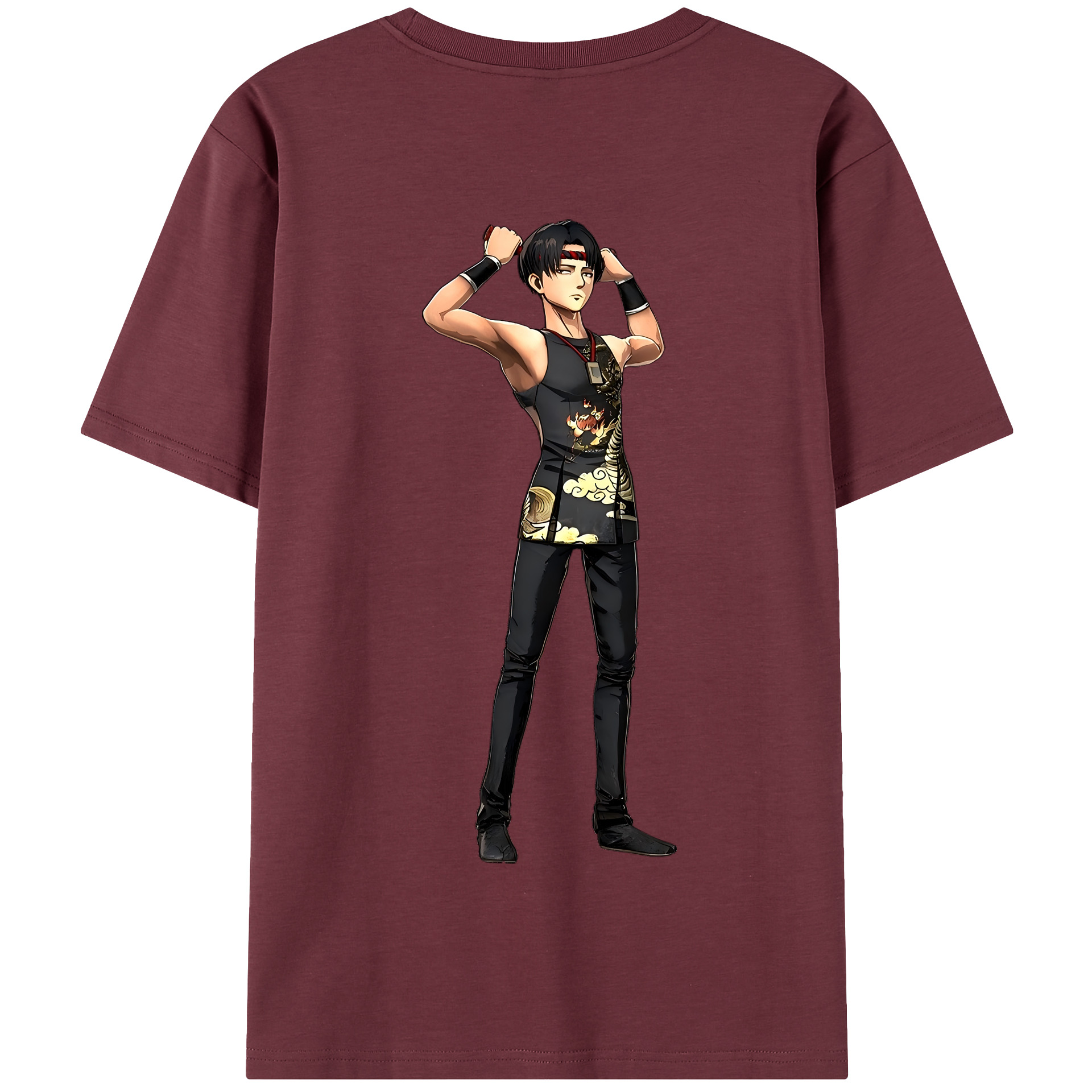 （画像用） 進撃の巨人 リヴァイ·アッカーマン Attack on Titan Levi Ackerman 綿100％半袖Tシャツ（背面プリント）